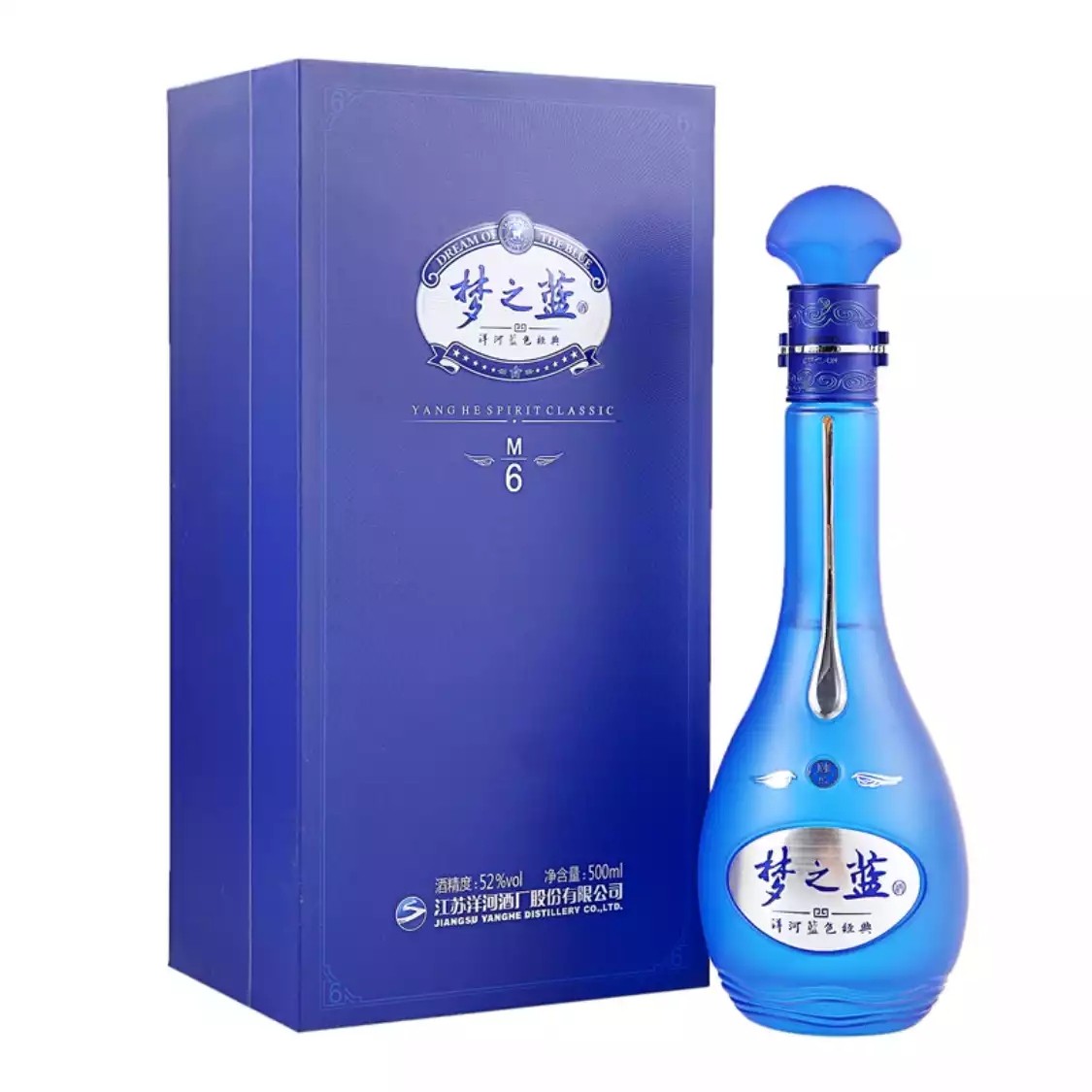 洋河蓝色经典 梦之蓝M6 52度 单瓶装白酒500ml