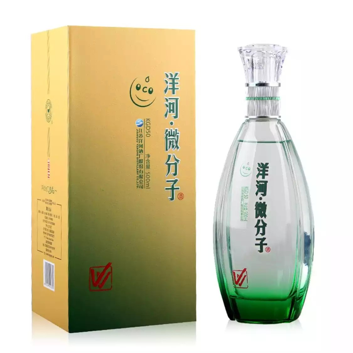 洋河 微分子 43.8度 单瓶装白酒500ml