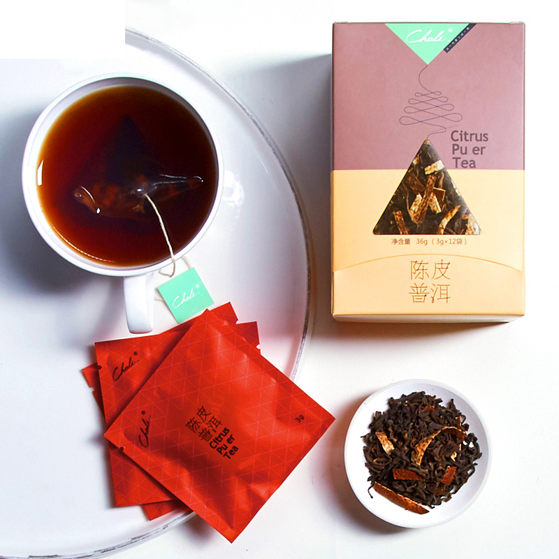 茶里ChaLi 陈皮普洱 三角包盒装