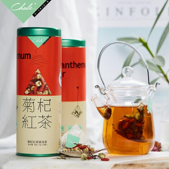 茶里ChaLi 菊杞红茶 三角包罐装(20包/60g) 