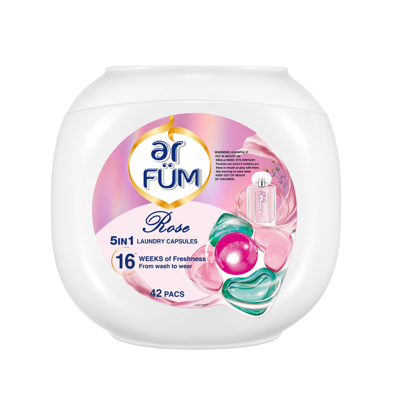 纺优美arfum 5合1 五色洗衣凝珠 （玫瑰心心珠） 盒装12g*42粒