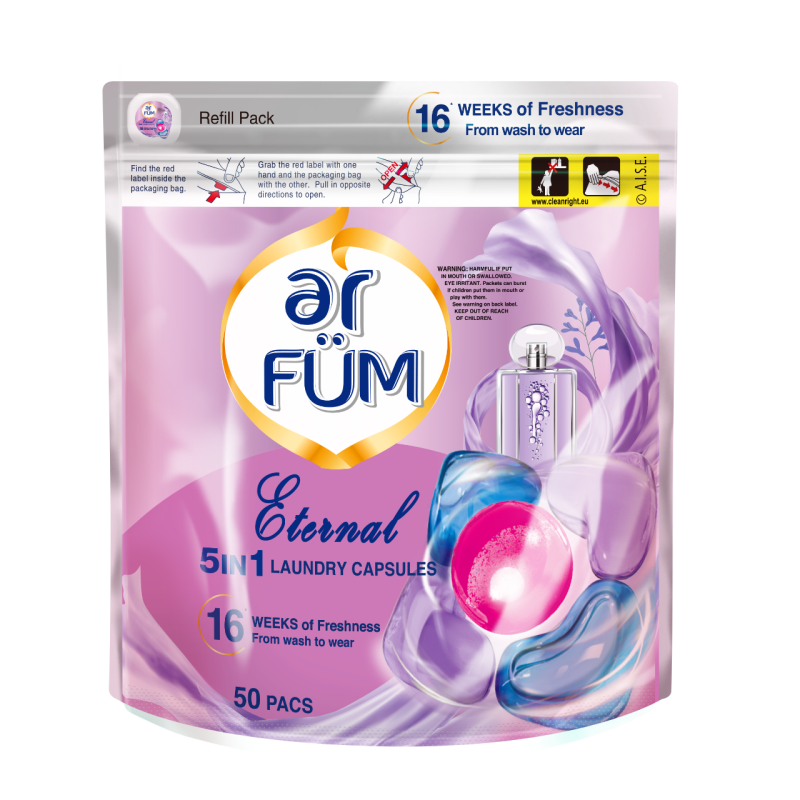 纺优美arfum 5合1 五色洗衣凝珠（至恒心心珠）袋装12g*50粒