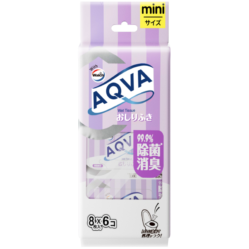 威露士AQVA冲水湿厕纸(通用款)8片*6包